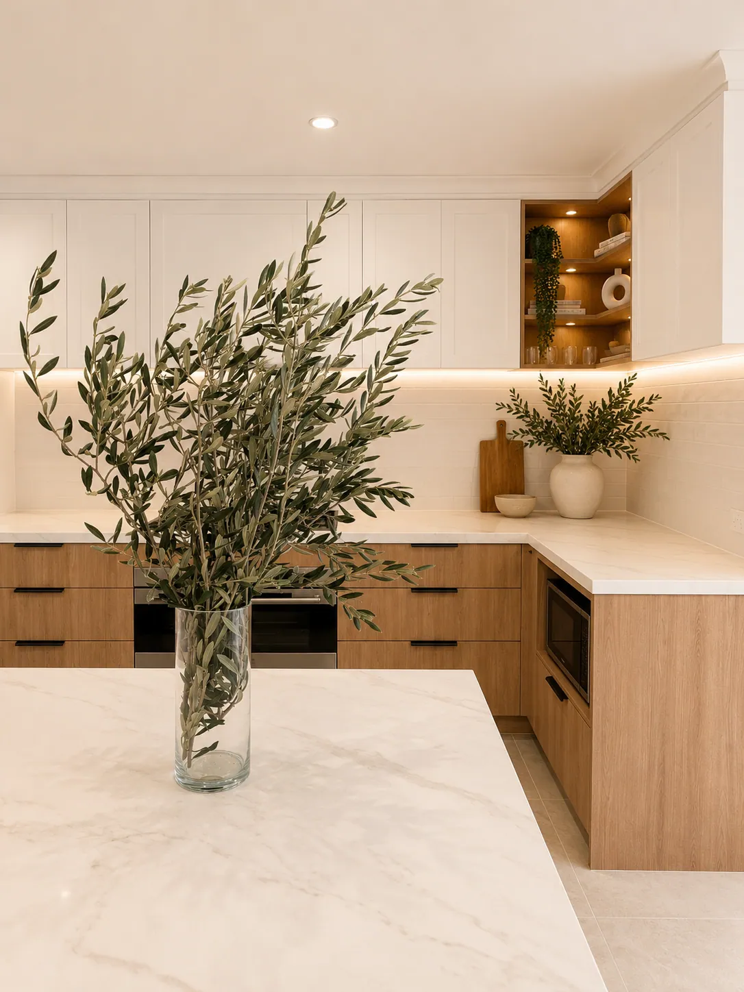 The cooktop wall, Aspendale after the renovation by The Kiely Group