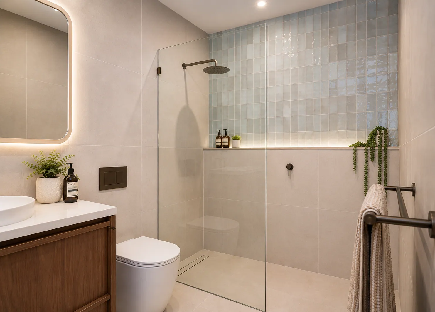 The ensuite, Hampton after the renovation by The Kiely Group