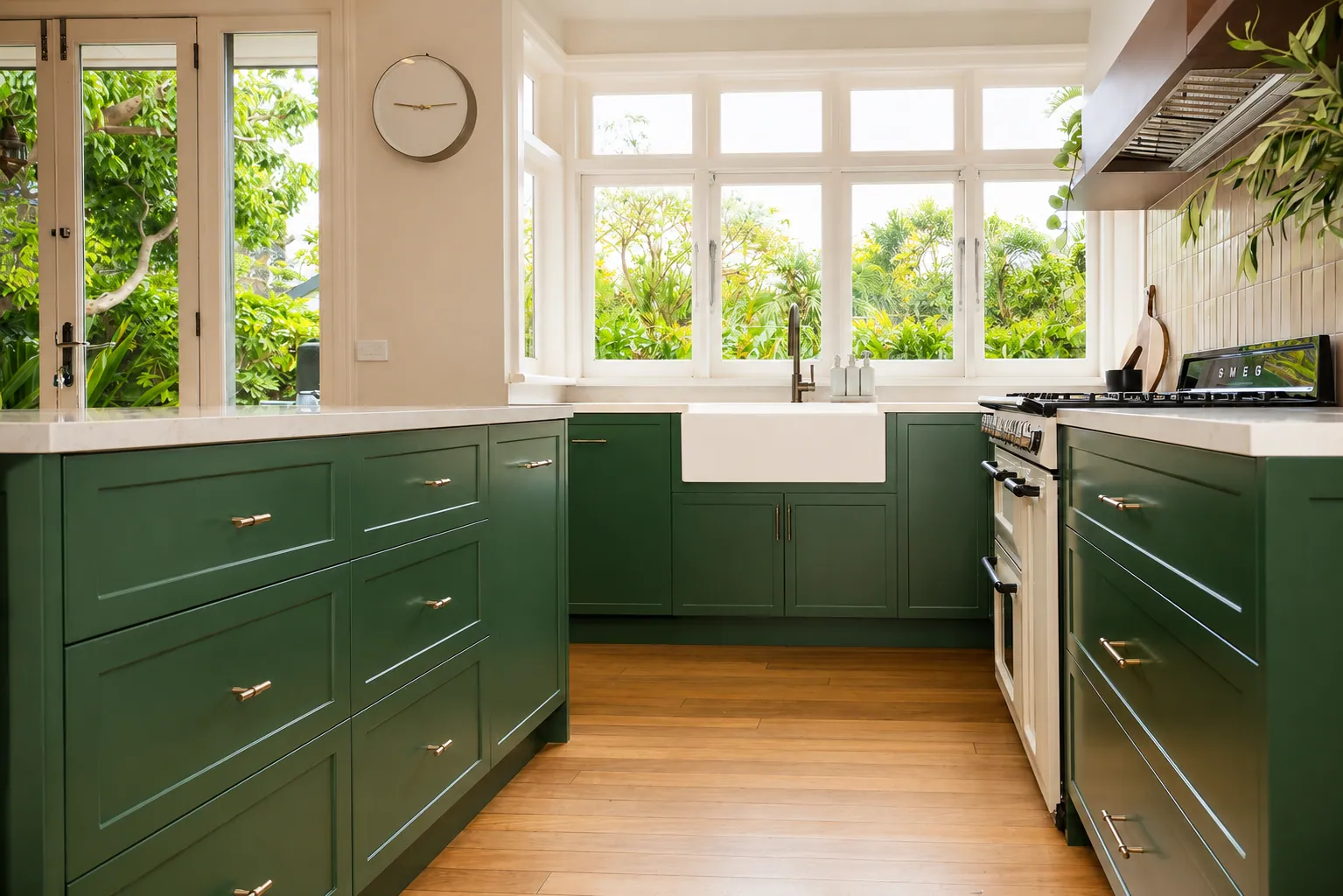 Bespoke kitchen joinery and pendant lighting in a Kiely Group renovation