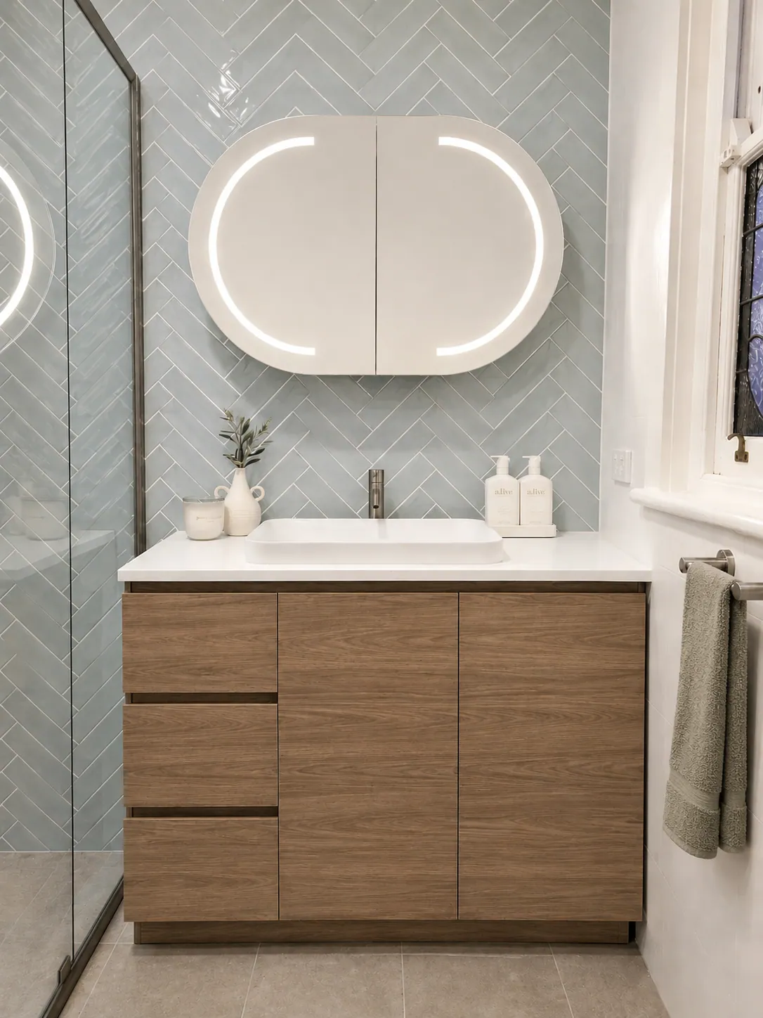 The ensuite, Murrumbeena after the renovation by The Kiely Group
