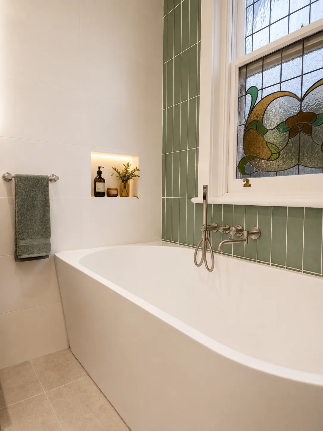 The bath, Murrumbeena after the renovation by The Kiely Group